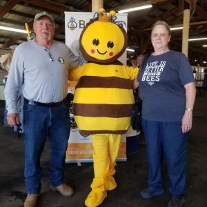Gerard and MaryEllen with BetterBee mascot 2022